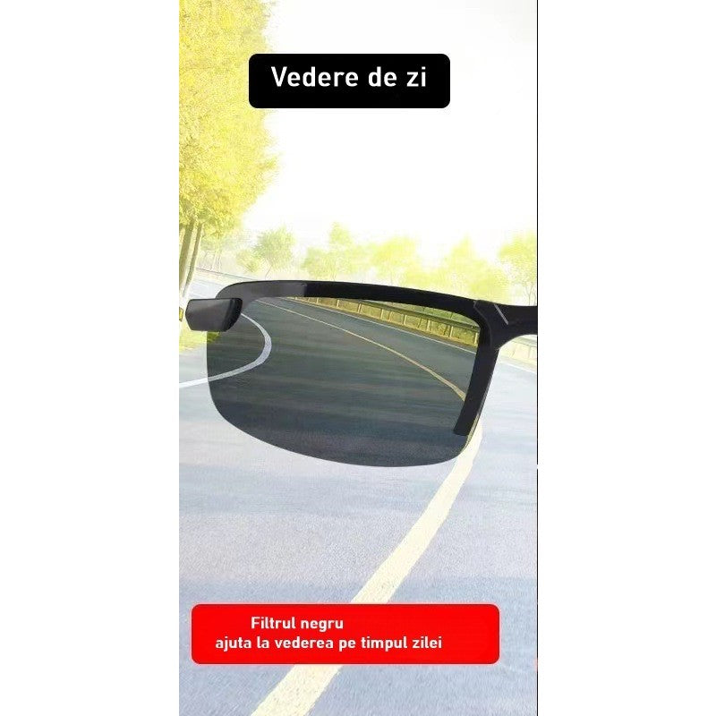 Ochelari de Soare, Flippy, Polarizati, pentru Condus, Ciclism, 400 UV, cu Lentila Neagra pentru Protectie, Rama Neagra, Pc, 14 x 3.7 cm, 15.2 g-1