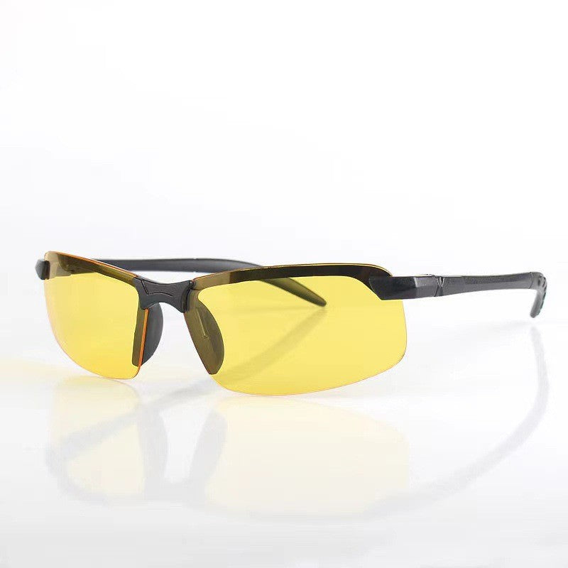 Ochelari pentru Viziune pe Timp de Noapte, Flippy, Polarizati, pentru Condus, Ciclism, cu Lentila Galbena, pentru Protectie, Rama Neagra, Pc, 14 x 3.7 cm, 15.2 g-1