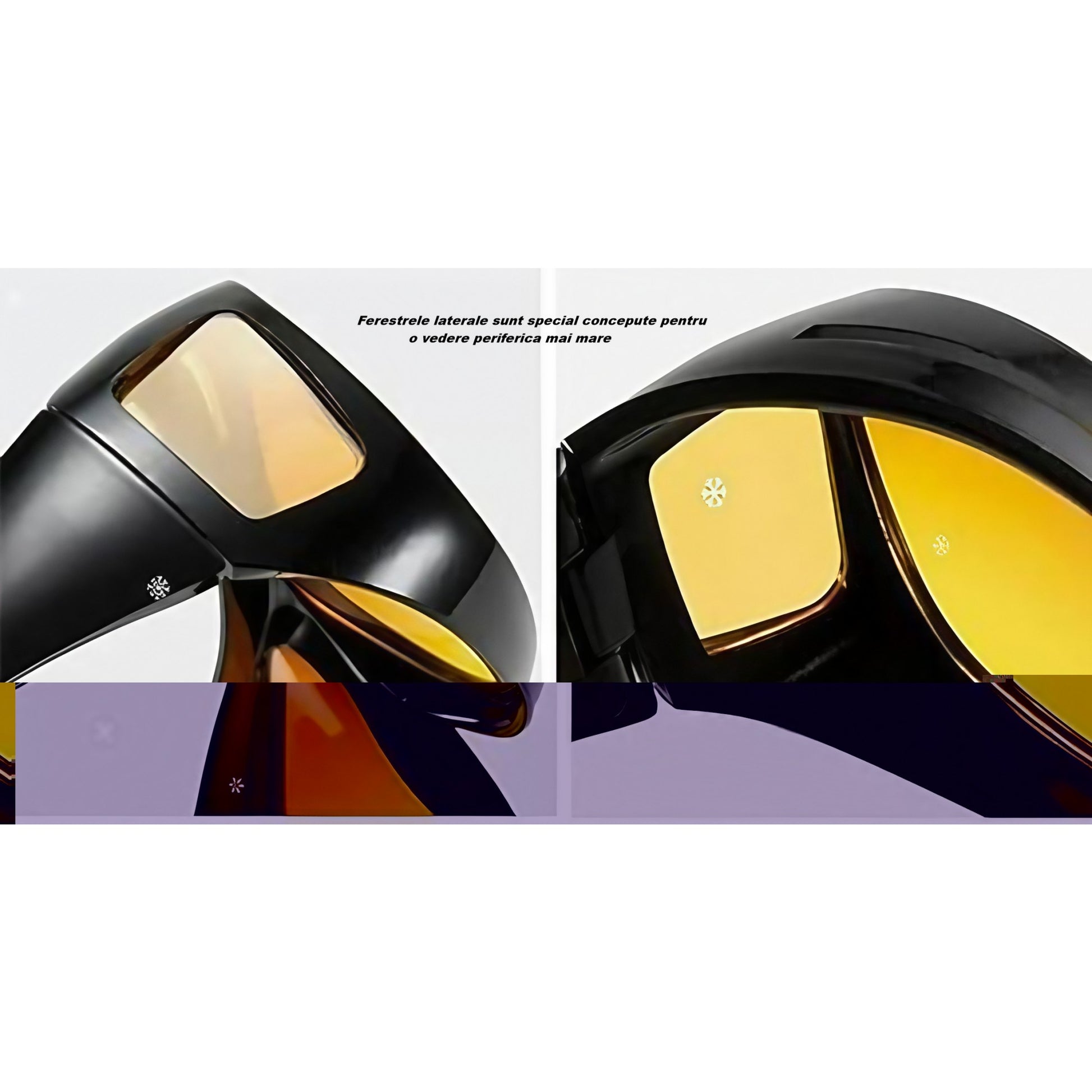 Ochelari pentru Viziune pe Timp de Noapte, Flippy, Polarizati, pentru Condus, Ciclism, cu Posibilitatea Purtarii peste Ochelarii de Vedere, cu Lentila Galbena, pentru Protectie, Rama Neagra, Pc, 15x5 cm-1