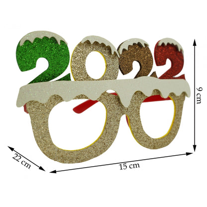 Ochelari petrecere de Revelion, 2022, Bej, din Plastic si Poliester, Flippy-3