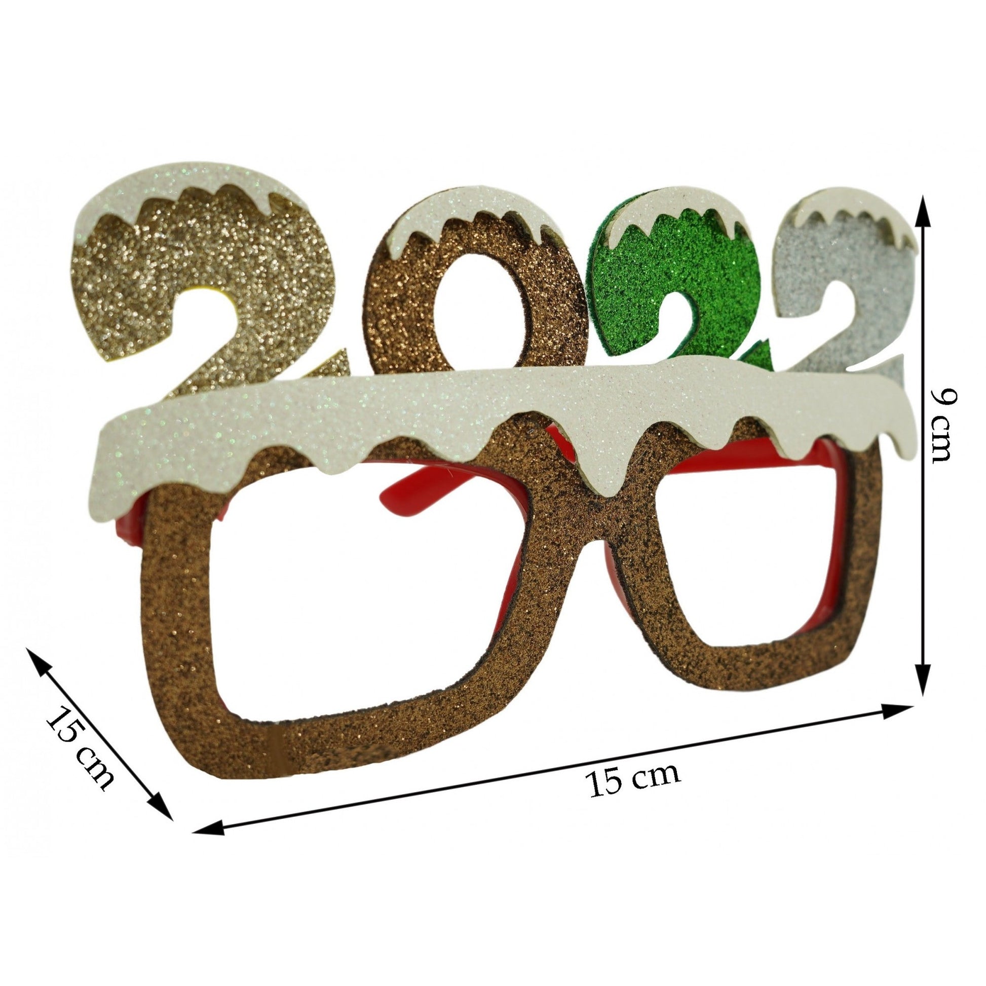 Ochelari petrecere de Revelion, 2022, Maro, din Plastic si Poliester, Flippy-4