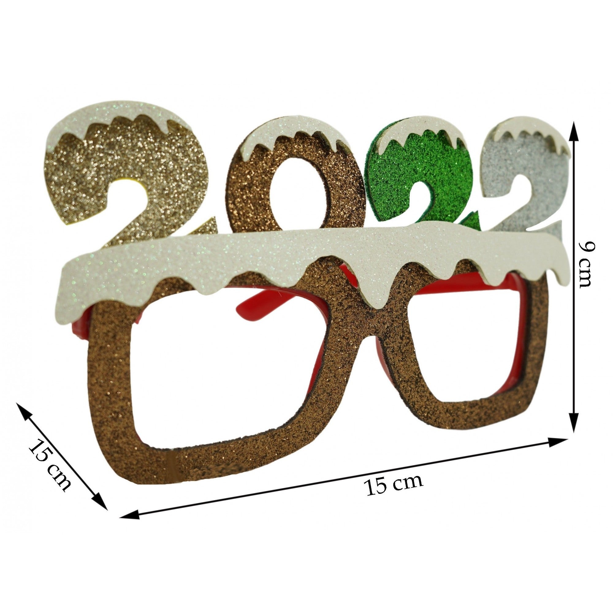 Ochelari petrecere de Revelion, 2022, Maro, din Plastic si Poliester, Flippy-4