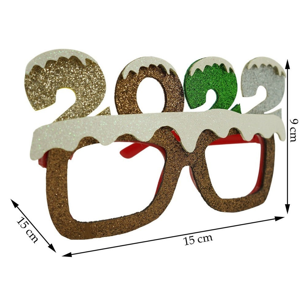 Ochelari petrecere de Revelion, 2022, Maro, din Plastic si Poliester, Flippy-8