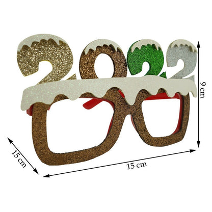 Ochelari petrecere de Revelion, 2022, Maro, din Plastic si Poliester, Flippy-8