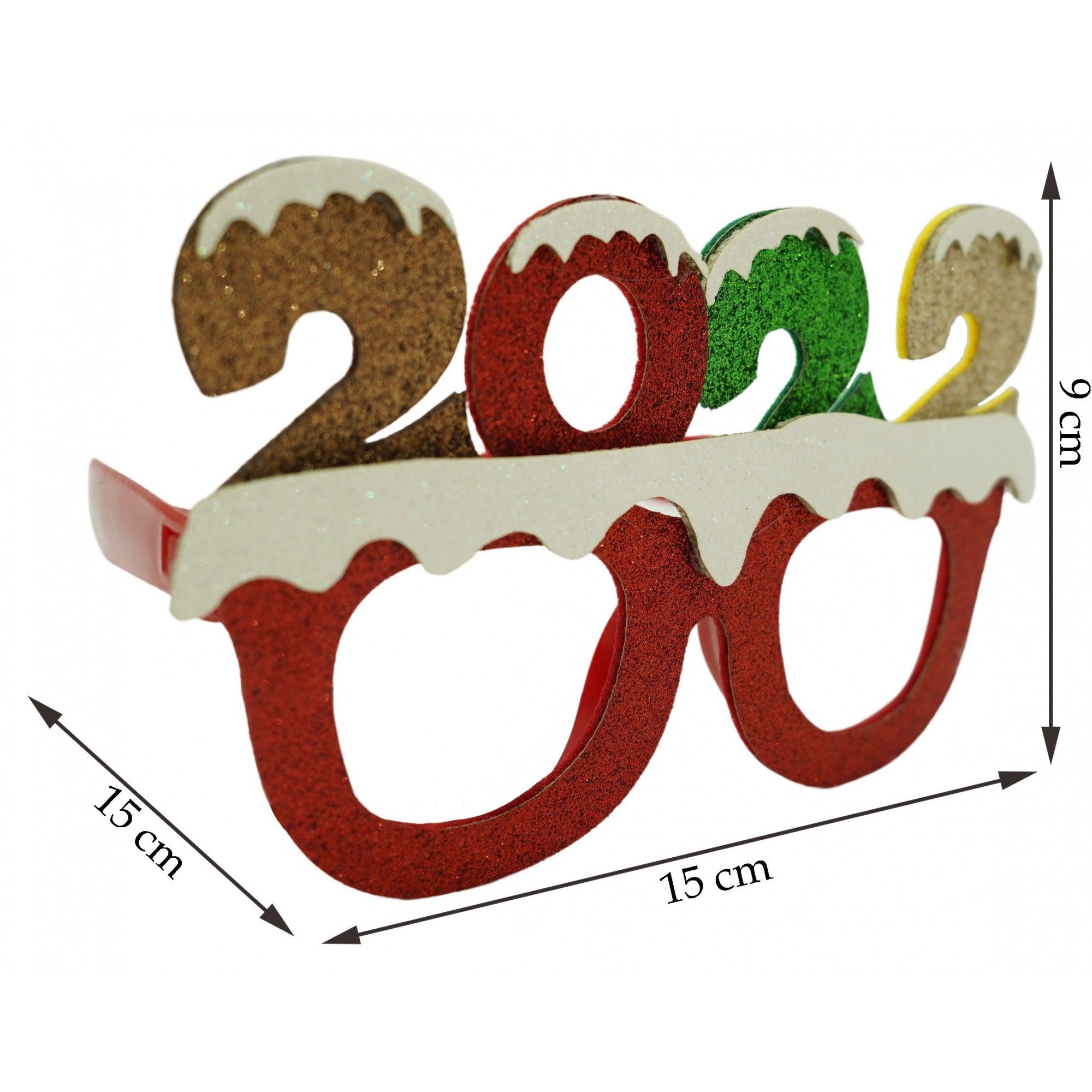 Ochelari petrecere de Revelion, 2022, Rosu, din Plastic si Poliester, Flippy-2