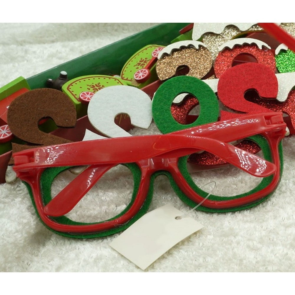 Ochelari petrecere de Revelion, 2022, Verde, din Plastic si Poliester, Flippy-5