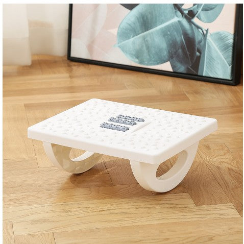 Suport Ergonimic pentru Picioare, Flippy, Plastic, cu Role de Masaj pentru Talpi, pentru Birou, Usor de Transportat, Detasabil, 33.5x24x12 cm, Alb-0