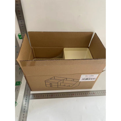 Cutie de Depozitare pentru Birou, Flippy, Pentru Makeup, Papetarie, Organizator Cosmetice, 2 Sertare si Compartimente Multiple, Model Iepuras, Plastic, 27.5x15.5x12 cm, Crem-1