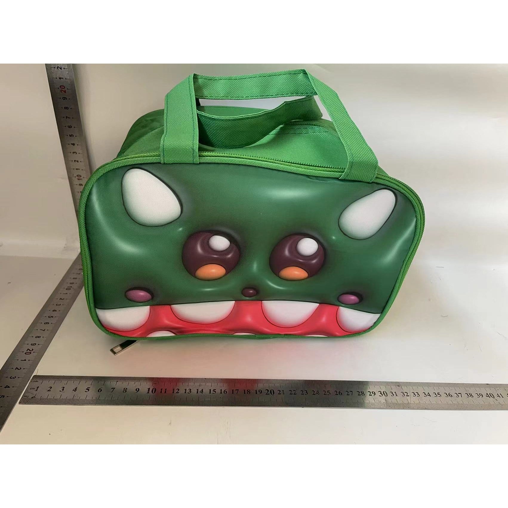 Geantă Frigorifică, Flippy, cu Desene Animat 3D, Portabilă pentru Copii, de Prânz, din Pânză Oxford, 17.5x18x20 cm, Model Crocodil, Verde-1