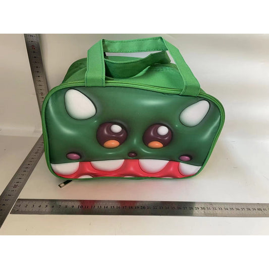 Geantă Frigorifică, Flippy, cu Desene Animat 3D, Portabilă pentru Copii, de Prânz, din Pânză Oxford, 17.5x18x20 cm, Model Crocodil, Verde-1