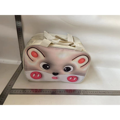 Geantă Frigorifică, Flippy, cu Desene Animat 3D, Portabilă pentru Copii, de Prânz, din Pânză Oxford, 17.5x18x20 cm, Model Soricel, Bej-1