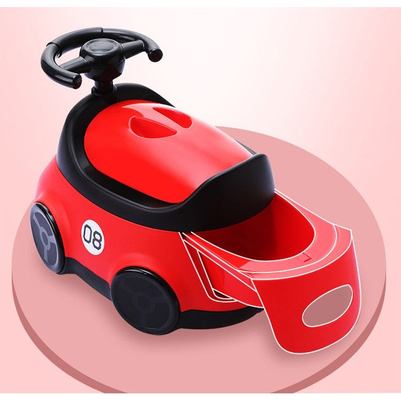 Olita pentru Copii, Flippy, +1an, Portabila, Design Masinuta cu Capac, Model Prietenos, Non-Toxic, Compartiment Detasabil, Usor de Curatat, Rosu-4