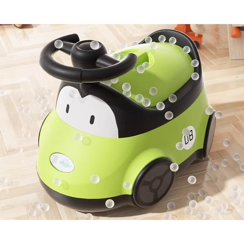 Olita pentru Copii, Flippy, +1an, Portabila, Design Masinuta cu Capac, Model Prietenos, Non-Toxic, Compartiment Detasabil, Usor de Curatat, Verde-3