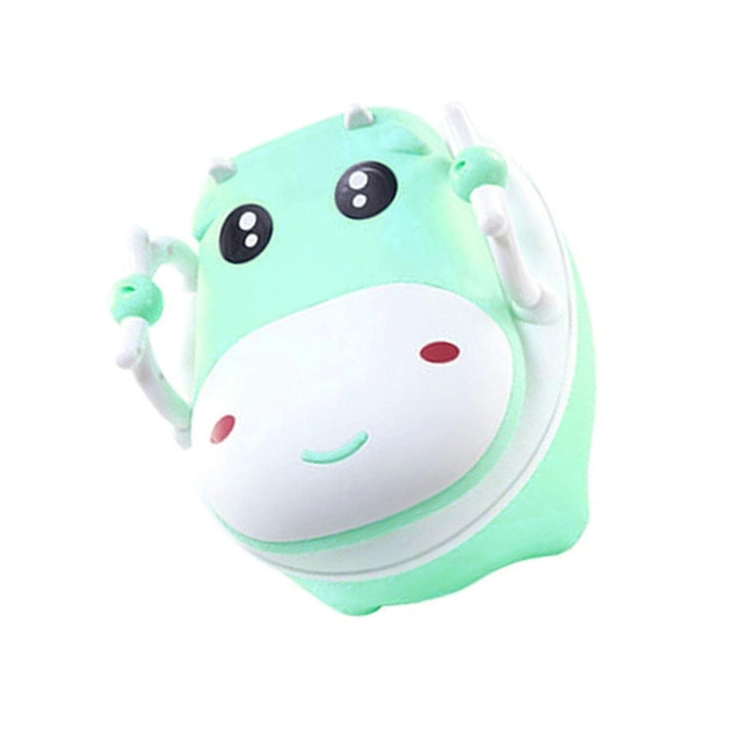 Olita pentru Copii, Flippy, +1an, Portabila, Design Vacuta cu Capac, Model Prietenos, Non-Toxic, cu Manere, Compartiment Detasabil, Perie Inclusa, Usor de Curatat, Verde-1