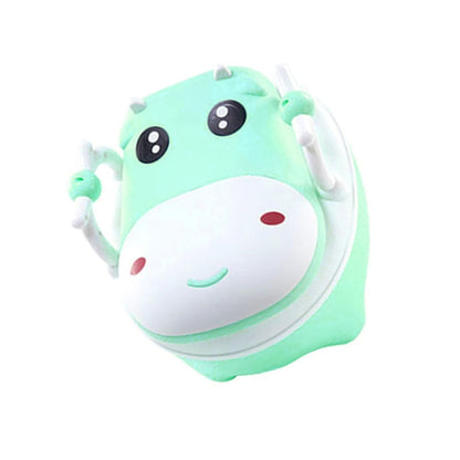 Olita pentru Copii, Flippy, +1an, Portabila, Design Vacuta cu Capac, Model Prietenos, Non-Toxic, cu Manere, Compartiment Detasabil, Perie Inclusa, Usor de Curatat, Verde-1