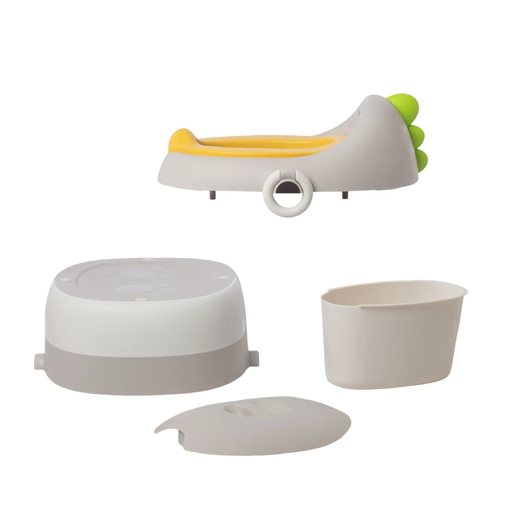 Olita pentru Copii, Flippy, 3 in 1, Detasabila, Inaltator, Reductor WC, cu Capac, 100 de Saci de Unica Folosinta, Gri-2