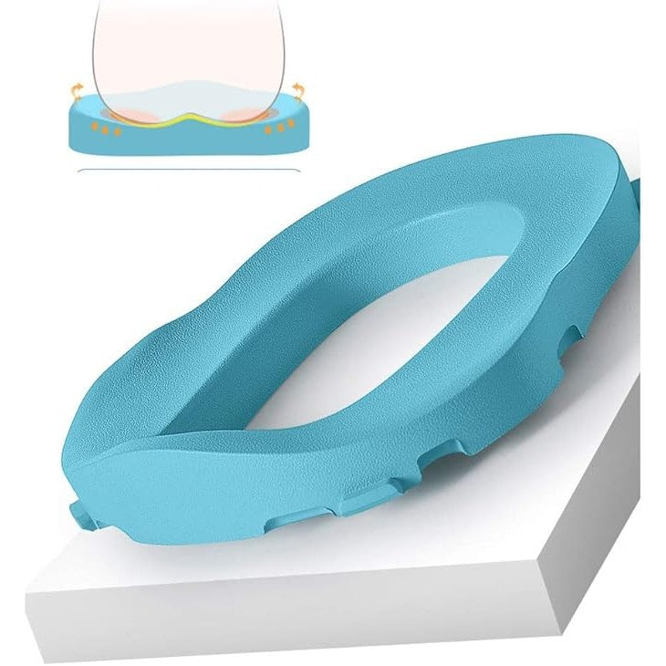 Olita pentru Copii, Flippy, +6 luni, Detasabila, cu Capac, Antiderapanta, din Plastic, Colac Moale, Model Ratusca, 38x32x30 cm, Albastru-5