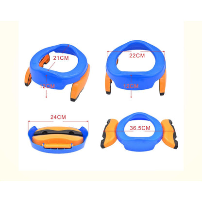 Olita Portabila 2 in 1, Flippy, Olita + Capac de Toaleta, din Plastic, Diametru 21 cm, Albastru-1