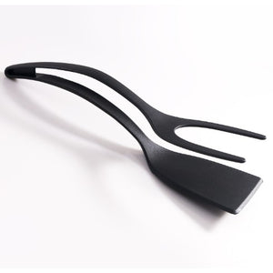 Spatula Multifunctionala tip Cleste, Flippy, Silicon, pentru Alimente, Carne, Paine, Negru-0
