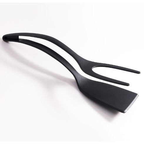 Spatula Multifunctionala tip Cleste, Flippy, Silicon, pentru Alimente, Carne, Paine, Negru-0