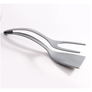Spatula Multifunctionala tip Cleste, Flippy, Silicon, pentru Alimente, Carne, Paine, Gri-0