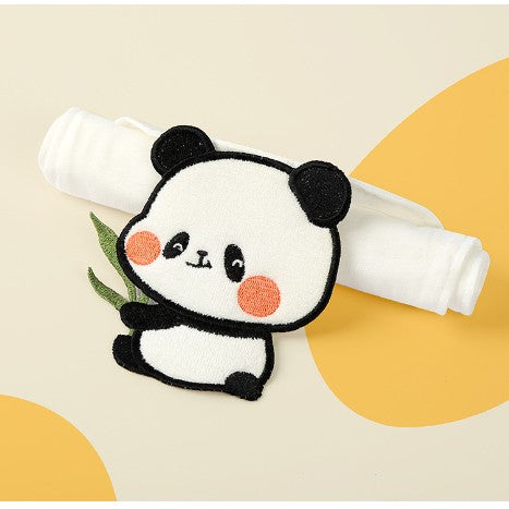 Prosop Absorbant din Bumbac pentru Bebelusi, Flippy, 19x28 cm, Model Panda, Alb-0