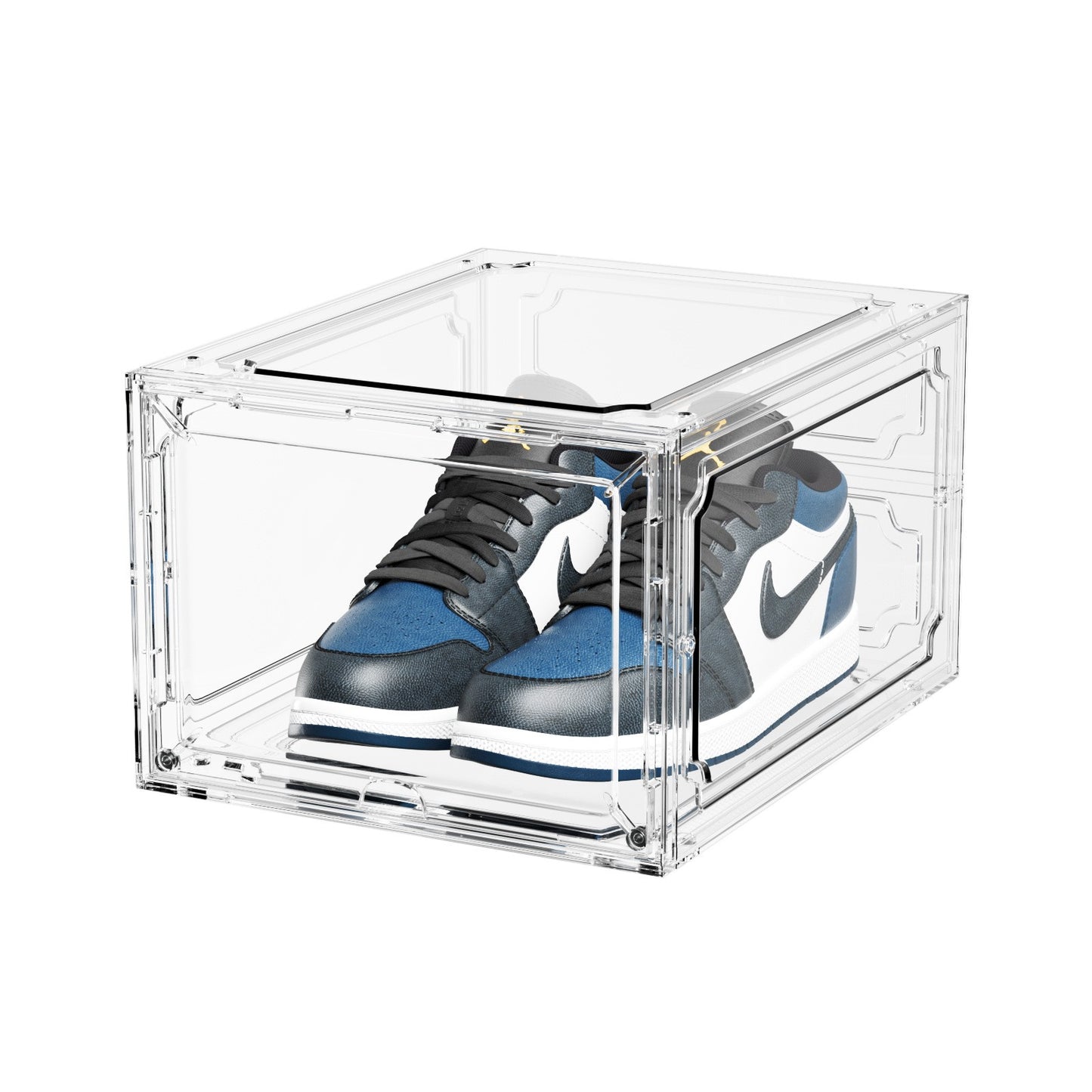 Organizator de Pantofi, Flippy, din PP+ABS, Usa Frontala Magnetica, Rezistenta la Praf, Anti-Oxidare, Utilizare Multipla, 36 x 28 x 21 cm, Transparent-0