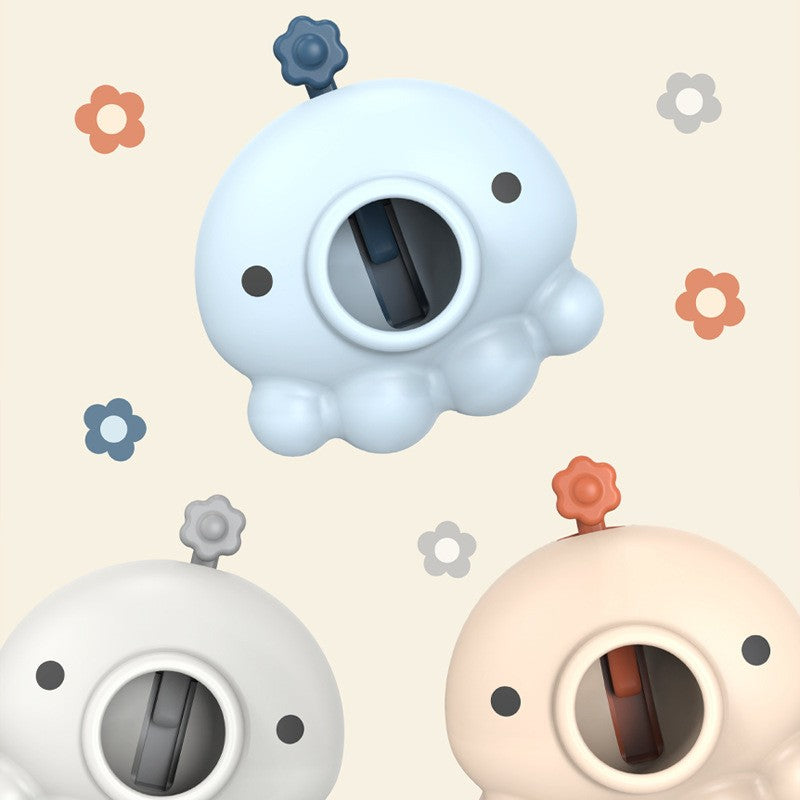 Opritor de ușă animat, din silicon, cu prindere de podea, anti-coliziune, 5.5 x 5.5 x 5.5cm, Portocaliu-3