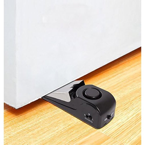 Opritor pentru Usa cu Alarma, Flippy, 120DB, cu Baterii, cu 3 Trepte de Sensibilitate, Antialunecare, Buton ON-OFF, 14x4.5x4 cm, Negru-5