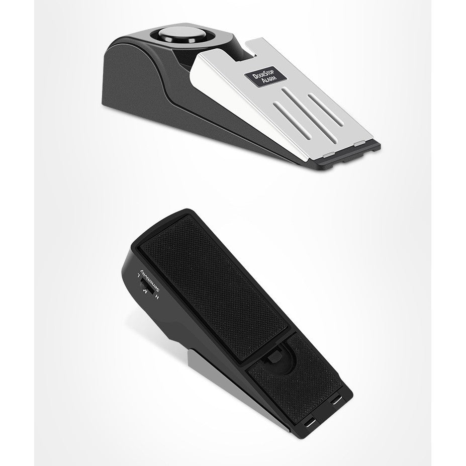 Opritor pentru Usa cu Alarma, Flippy, 120DB, cu Baterii, cu 3 Trepte de Sensibilitate, Antialunecare, Buton ON-OFF, 14x4.5x4 cm, Negru-8