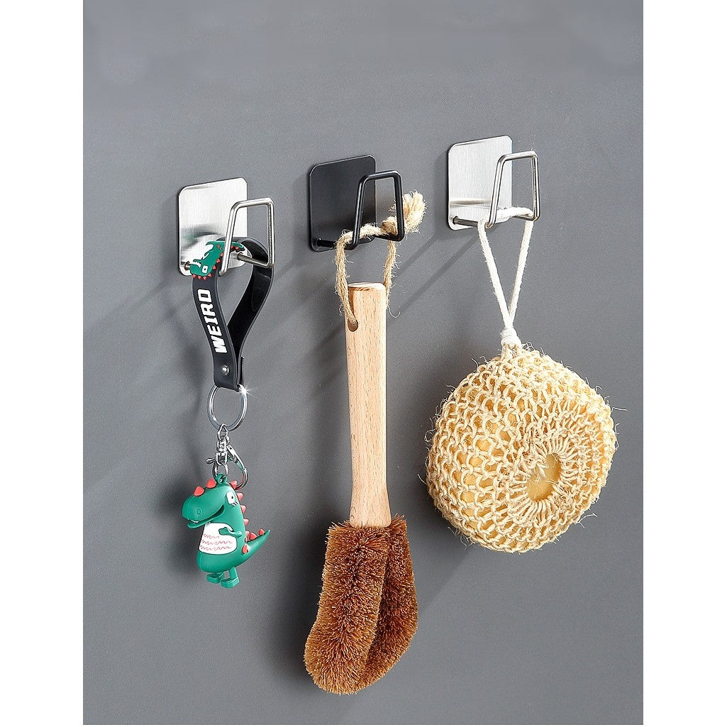 Organizator bucatarie Flippy cu adeziv, carlig-suport pentru burete, accesorii bucatarie, 5x5x3,5 cm, otel inoxidabil, gri-2