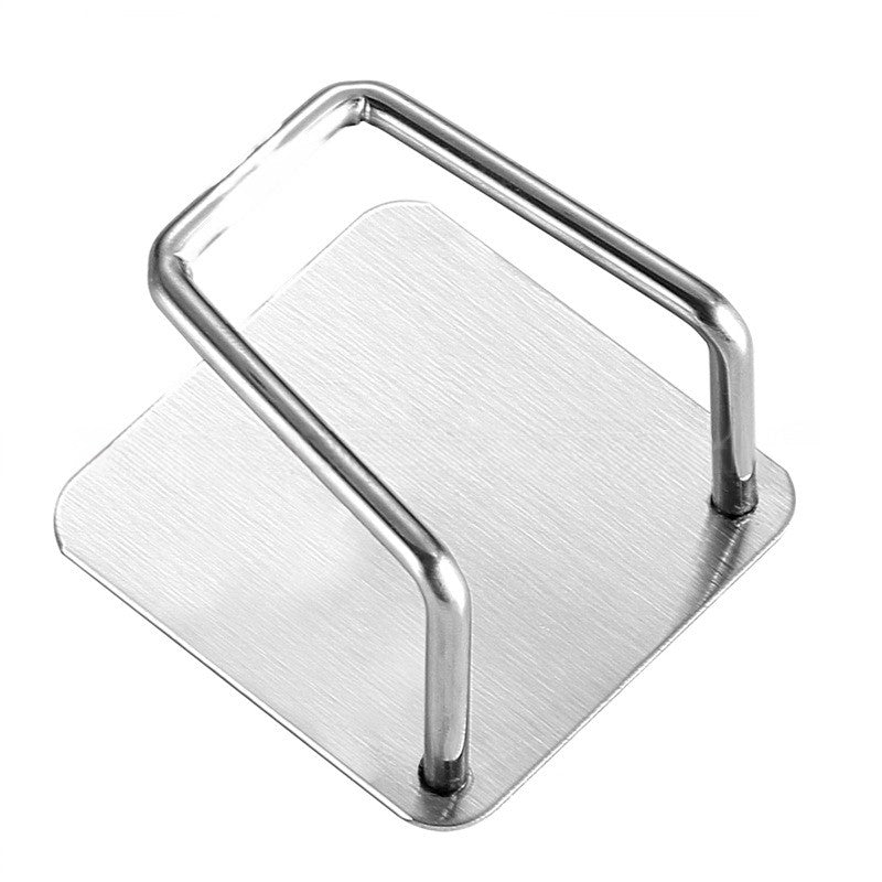 Organizator bucatarie Flippy cu adeziv, carlig-suport pentru burete, accesorii bucatarie, 5x5x3,5 cm, otel inoxidabil, gri-0