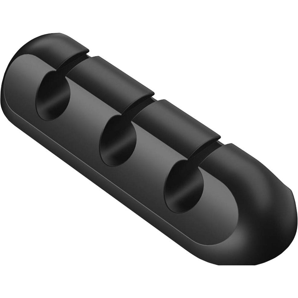 Organizator Cabluri, Flippy, Cable Clips, Fixare Dublu Adeziv, Silicon, 3 Sloturi, Negru-0