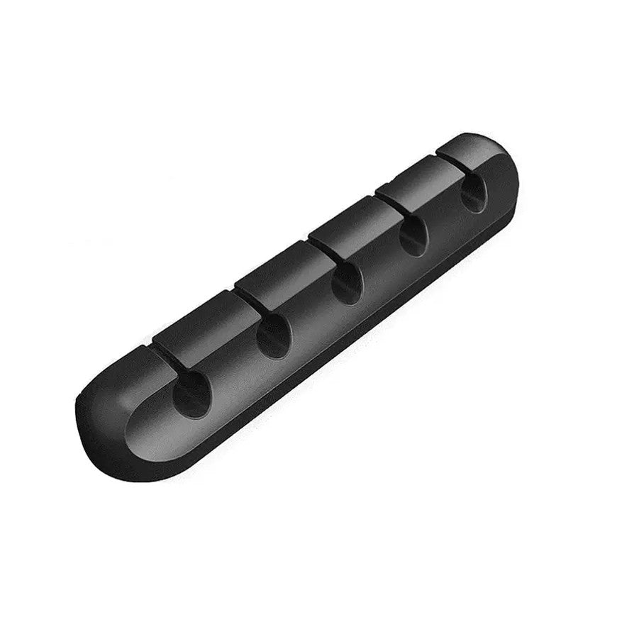 Organizator Cabluri, Flippy, Cable Clips, Fixare Dublu Adeziv, Silicon, 5 Sloturi, Negru-1