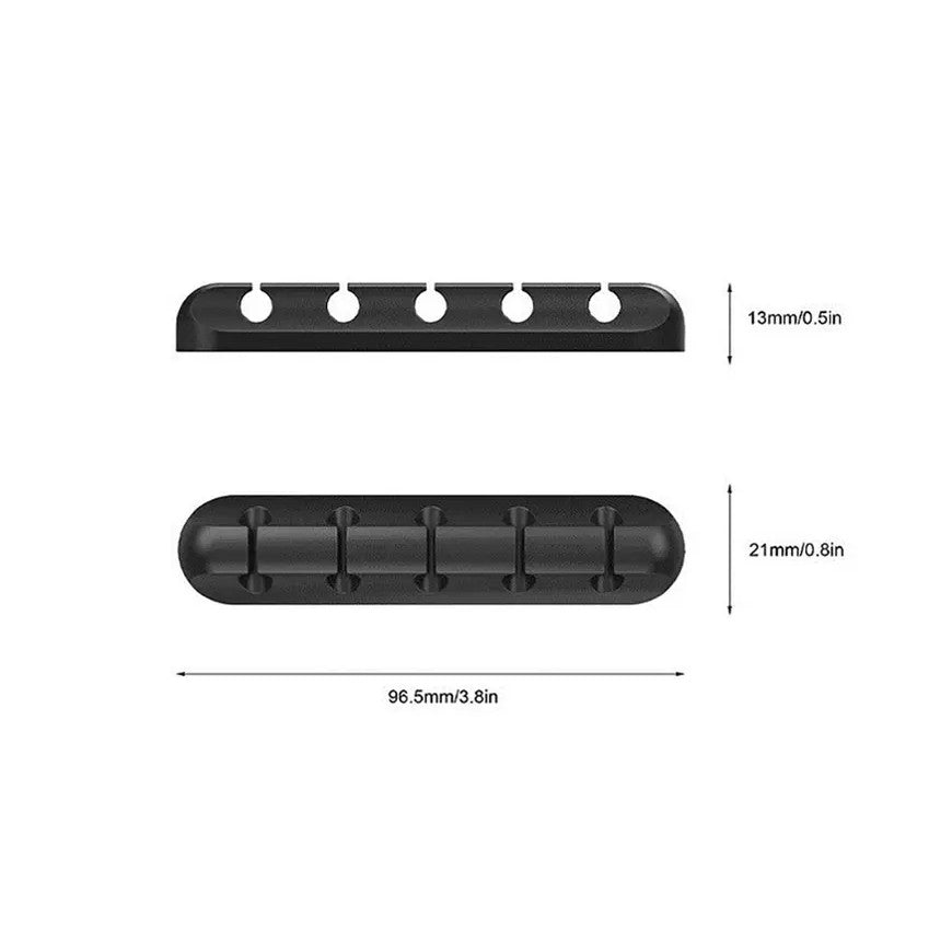 Organizator Cabluri, Flippy, Cable Clips, Fixare Dublu Adeziv, Silicon, 5 Sloturi, Negru-4