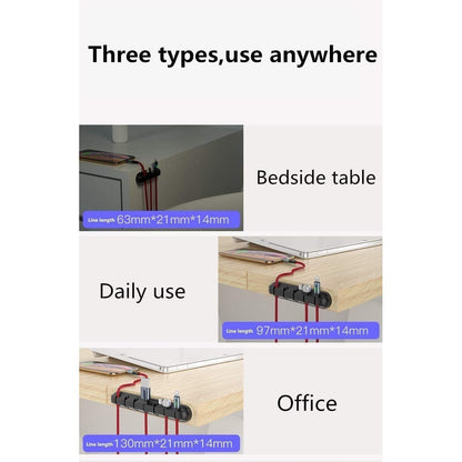 Organizator Cabluri, Flippy, Cable Clips, Fixare Dublu Adeziv, Silicon, 7 Sloturi, Negru-5