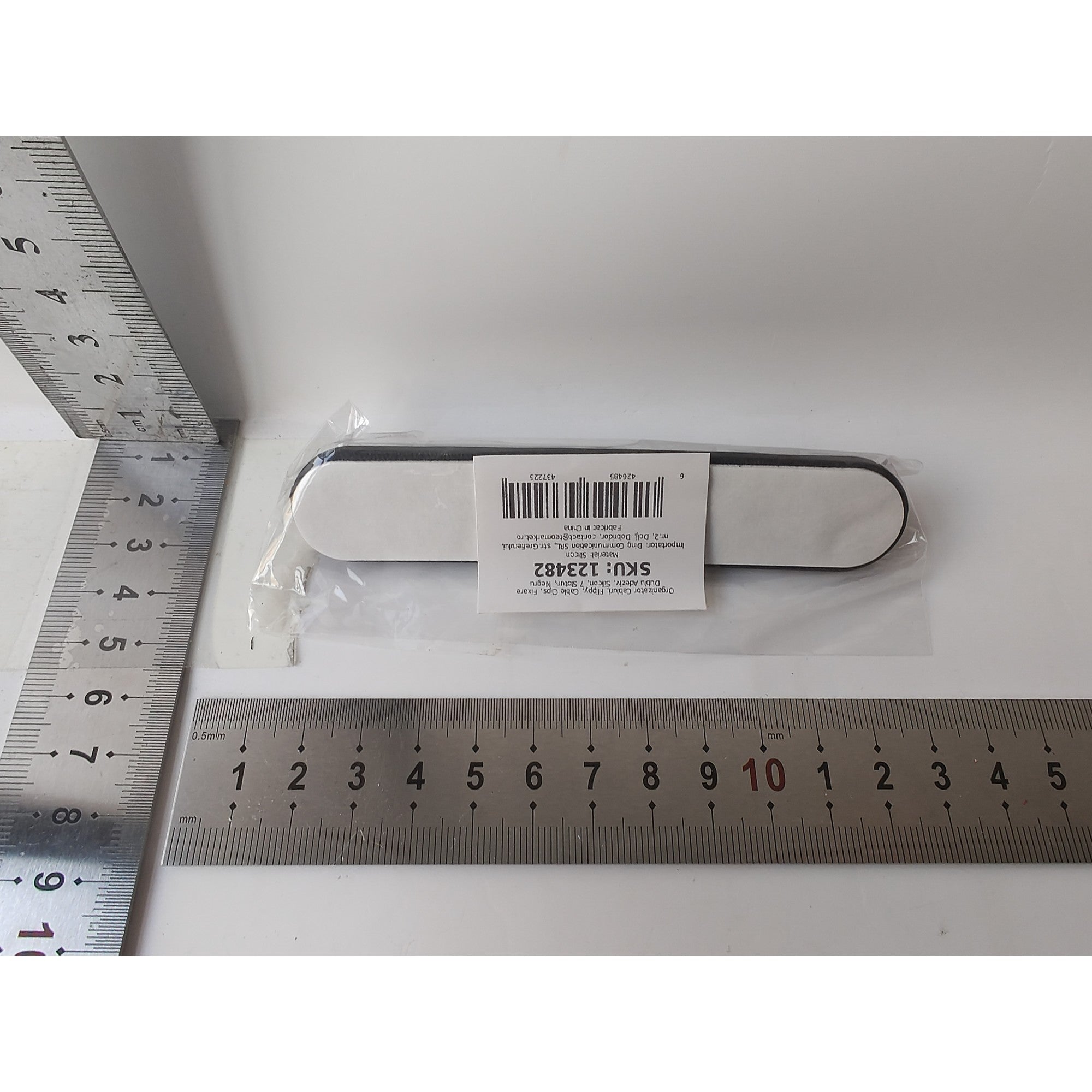 Organizator Cabluri, Flippy, Cable Clips, Fixare Dublu Adeziv, Silicon, 7 Sloturi, Negru-8