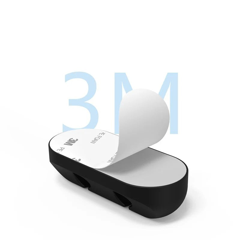 Organizator de Cabluri, Flippy, Autoadeziv, Multifunctional, 7 Locuri de Suport, 11.8x2.2cm, Negru-2