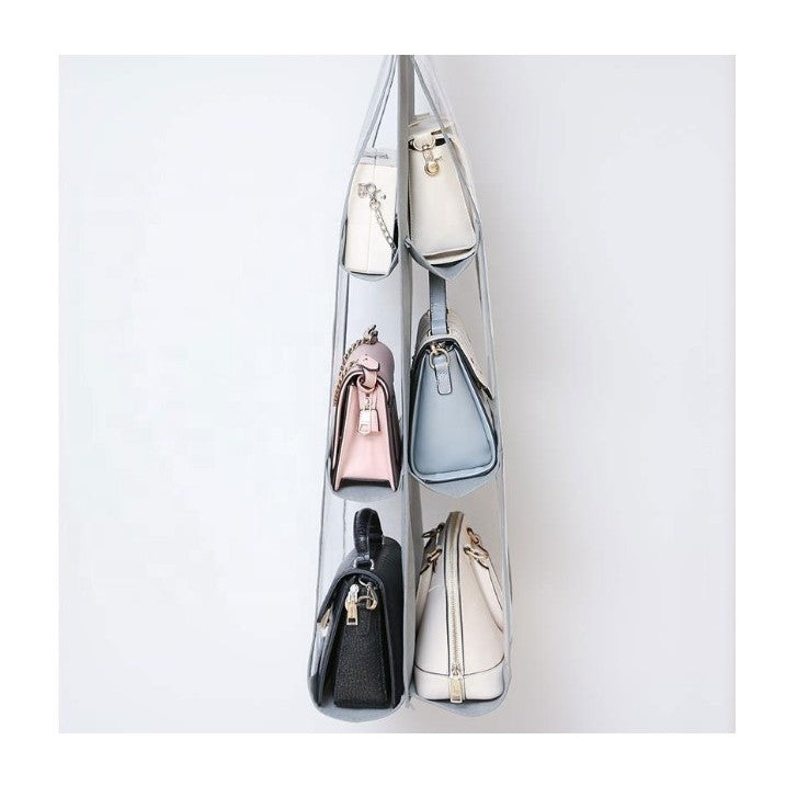 Organizator Genti 6 Compartimente Flippy, Suspendabil, 85 x 36 cm, gri-2