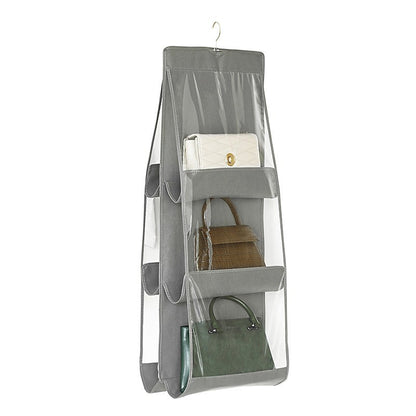 Organizator Genti 6 Compartimente Flippy, Suspendabil, 85 x 36 cm, gri-4