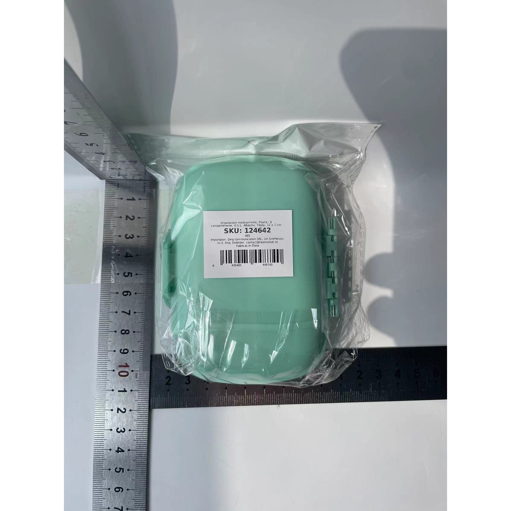 Organizator medicamente, Plastic, 8 compartimente, 0.1 L, Albastru, Flippy, 11 x 7 cm-5