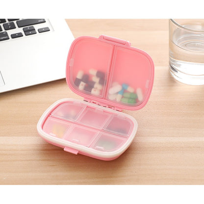 Organizator medicamente, Plastic, 8 compartimente, 0.1 L, Roz, Flippy, 11 x 7 cm-4
