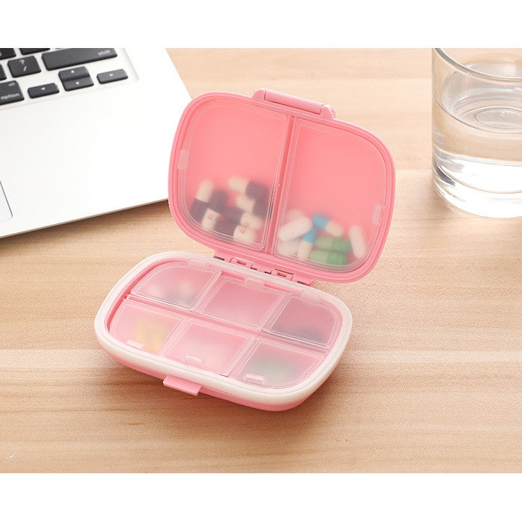 Organizator medicamente, Plastic, 8 compartimente, 0.1 L, Roz, Flippy, 11 x 7 cm-4