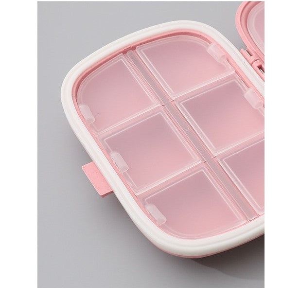 Organizator medicamente, Plastic, 8 compartimente, 0.1 L, Roz, Flippy, 11 x 7 cm-5