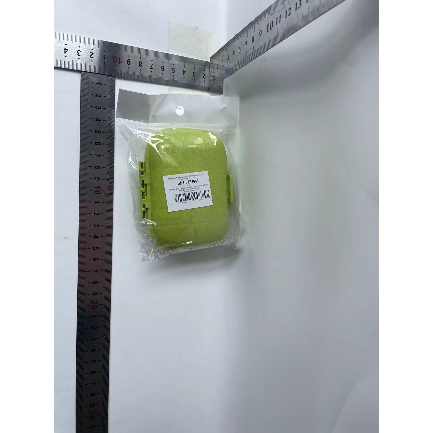 Organizator medicamente, Plastic, 8 compartimente, 0.1 L, Verde, Flippy, 11 x 7 cm-5
