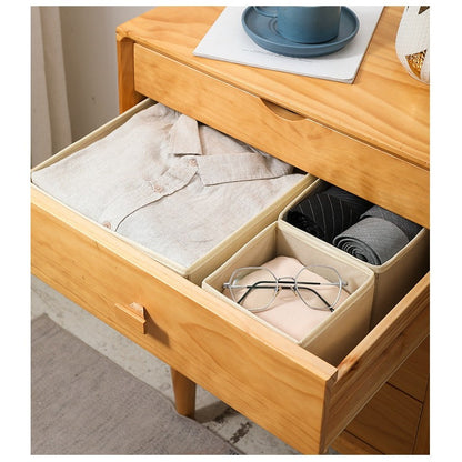Organizator pentru Sertar, Flippy, 3 Marimi, pentru Lenjerie, Tricouri, Sosete, 6 Piese, Pliabil, Stivuibil, din Tesatura, Gri/Alb-4