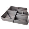 Organizator pentru Sertar, Flippy, 3 Marimi, pentru Lenjerie, Tricouri, Sosete, 6 Piese, Pliabil, Stivuibil, din Tesatura, Gri-0
