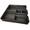 Organizator pentru Sertar, Flippy, 3 Marimi, pentru Lenjerie, Tricouri, Sosete, 6 Piese, Pliabil, Stivuibil, din Tesatura, Negru-0