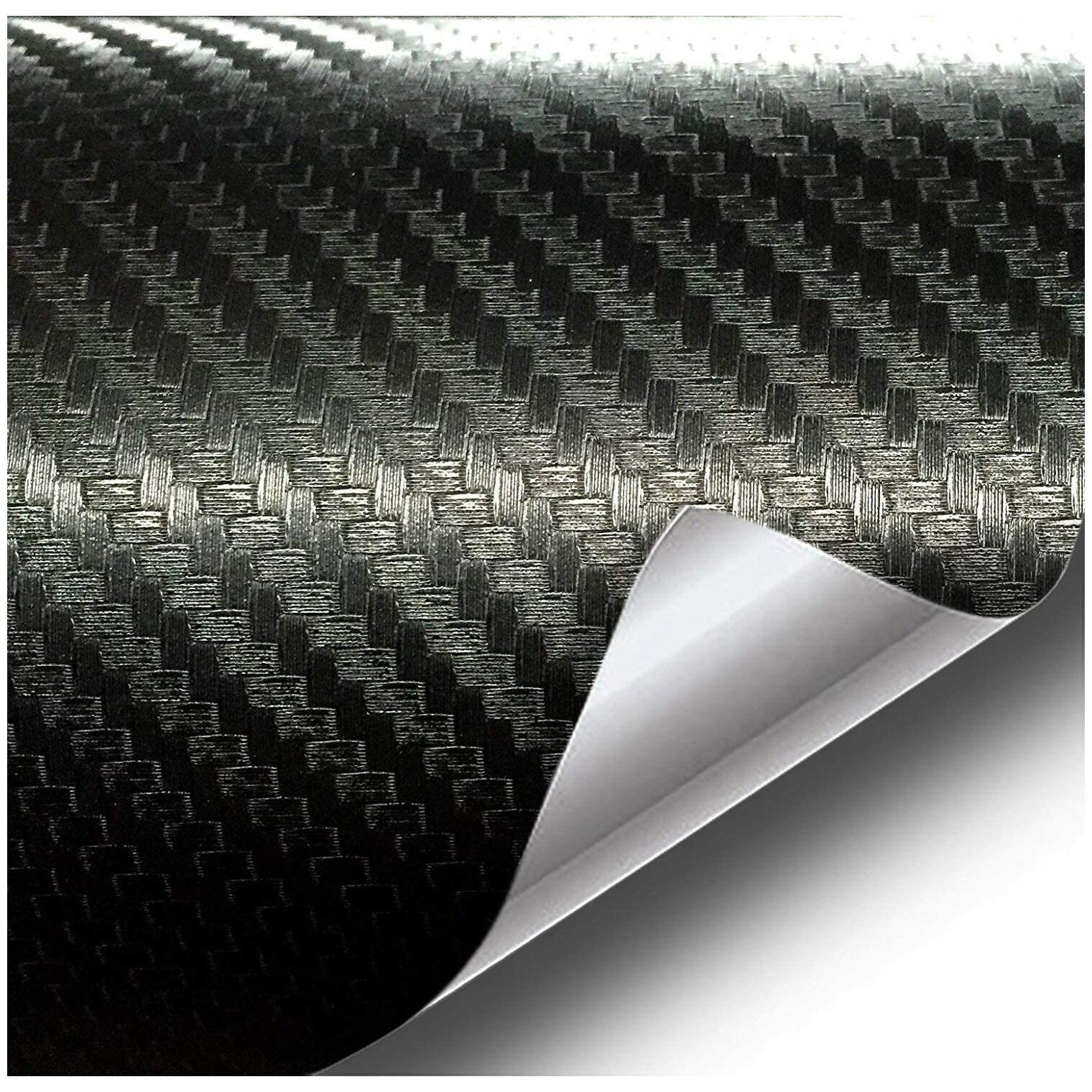 Folie colantare auto Carbon 3D Negru, 3m x 1,27m-0