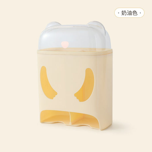 Cutie de Depozitare, Montare Perete, Flippy, Model Urs, Crem-0